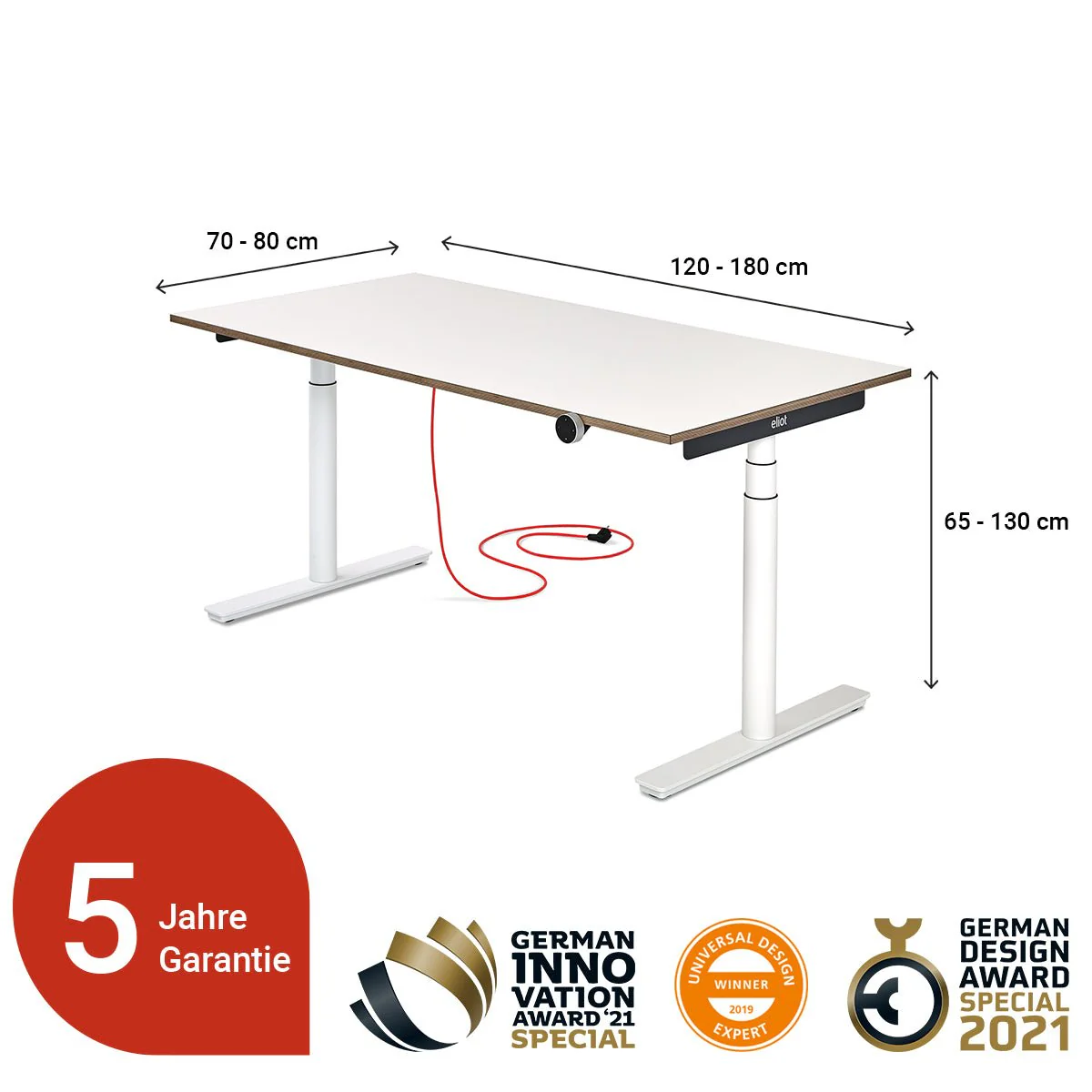 Eliot Original White Tischplatte Design White 160x80cm - Image 8