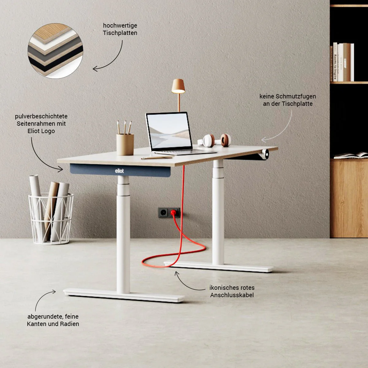 Eliot Original White Tischplatte Design White 160x80cm - Image 4