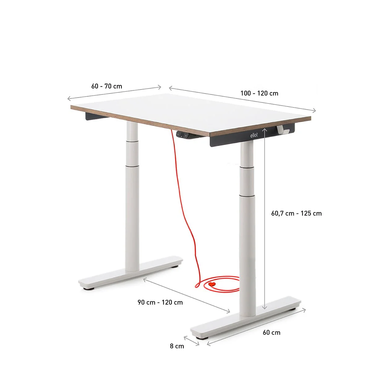 Eliot Tiny White Tischplatte Design White 100x60cm - Image 3
